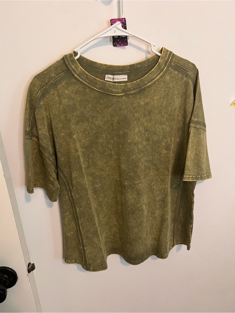 Olive Mineral Wash Short Sleeve and Short Set